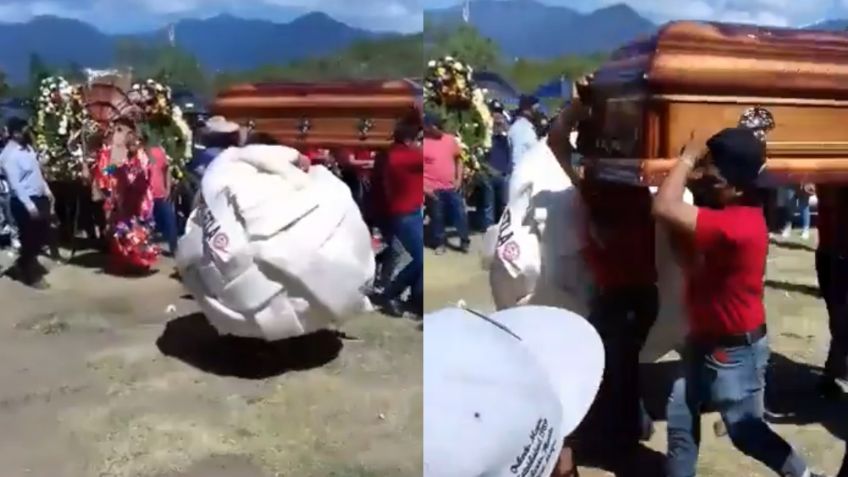 Funeral con queso: botarga se roba la atención en sepelio de empresario oaxaqueño | VIDEO