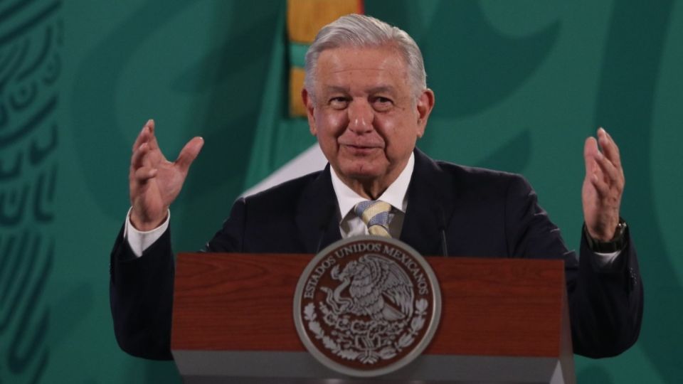 El presidente durante su conferencia en Palacio Nacional. FOTO: Cuartoscuro