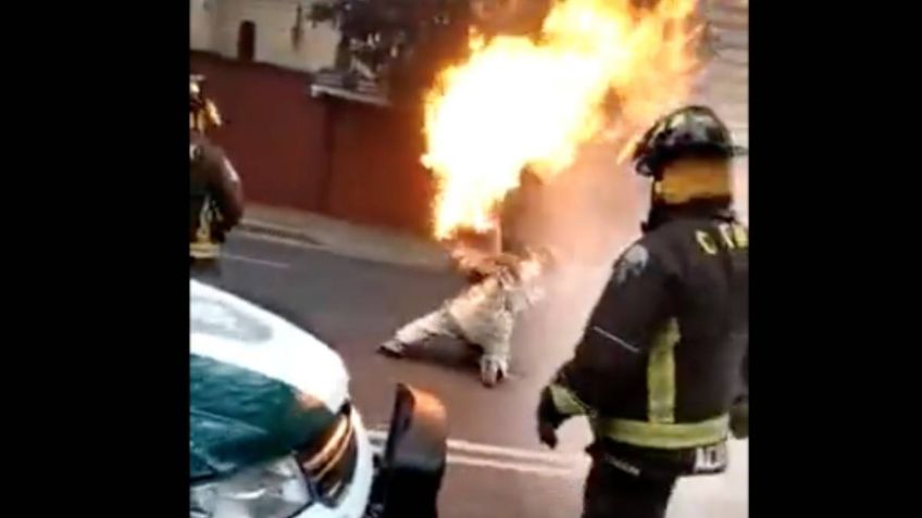 Quién es Alexis Ramírez Sánchez, el bombero que hizo la heróica maniobra de cargar el tanque de gas en llamas