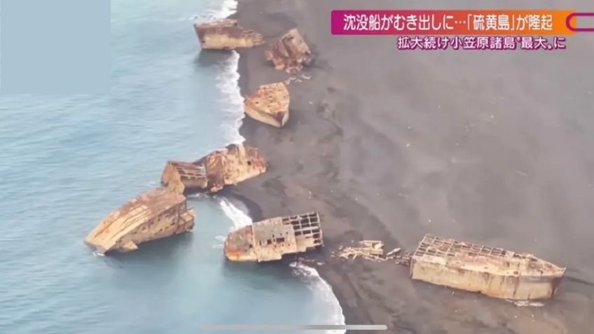 Barcos de la Segunda Guerra Mundial salen a flote, por actividad volcánica en Japón | VIDEO