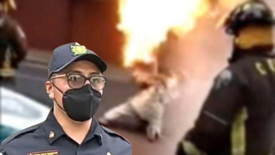 El bombero realizó su labor, pese al peligro que esto significaba