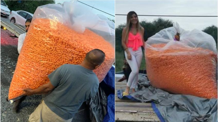 "¡Tú puedes Bruce!" Regalan a joven su "peso" en Cheetos y se hace VIRAL: FOTOS