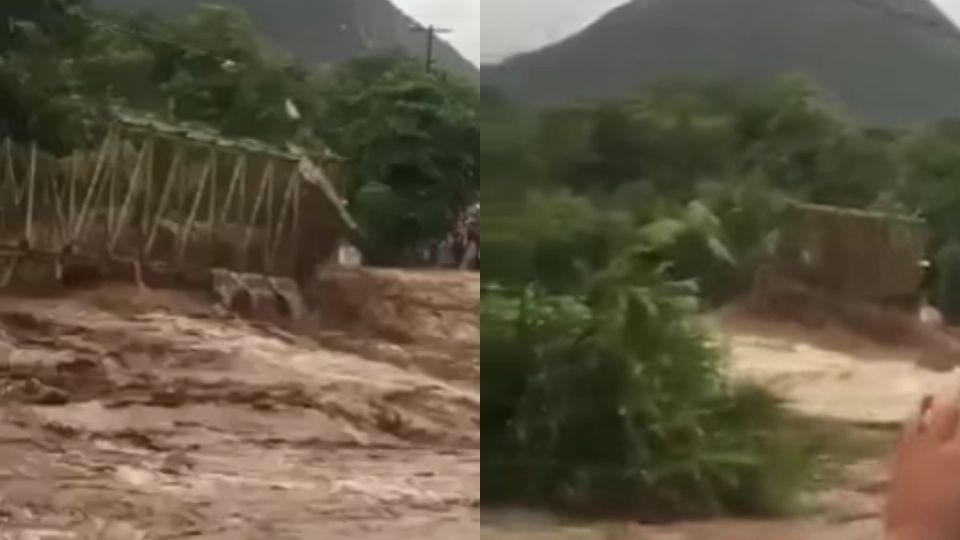 La estructura cedió ante la fuerza del agua (Foto: Captura de pantalla)