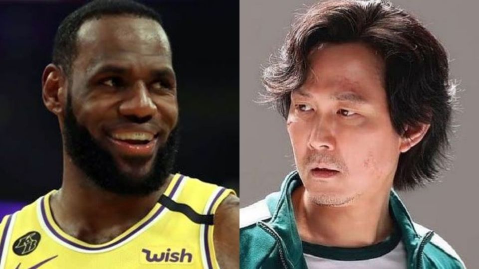 LeBron James y Lee Jung-jae, protagonista de la serie. Foto: AFP/Netflix