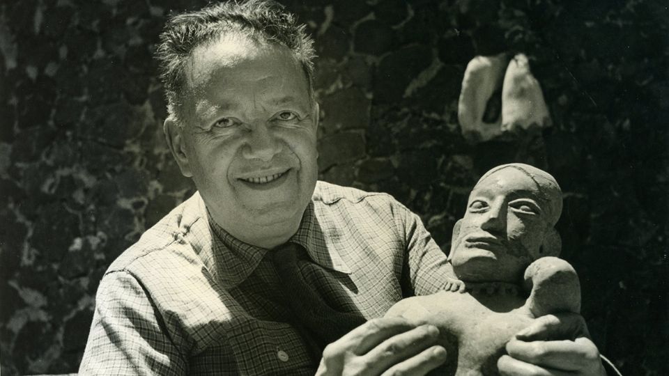 FOTOS. Diego Rivera en el Anahuacalli. Cortesía: Museo Diego Rivera Anahuacalli.