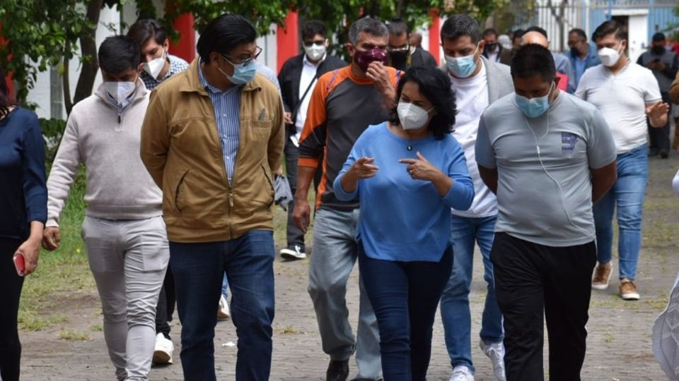 La alcaldesa Margarita Saldaña realizó un recorrido por el Deportivo Reynosa. Foto: Especial