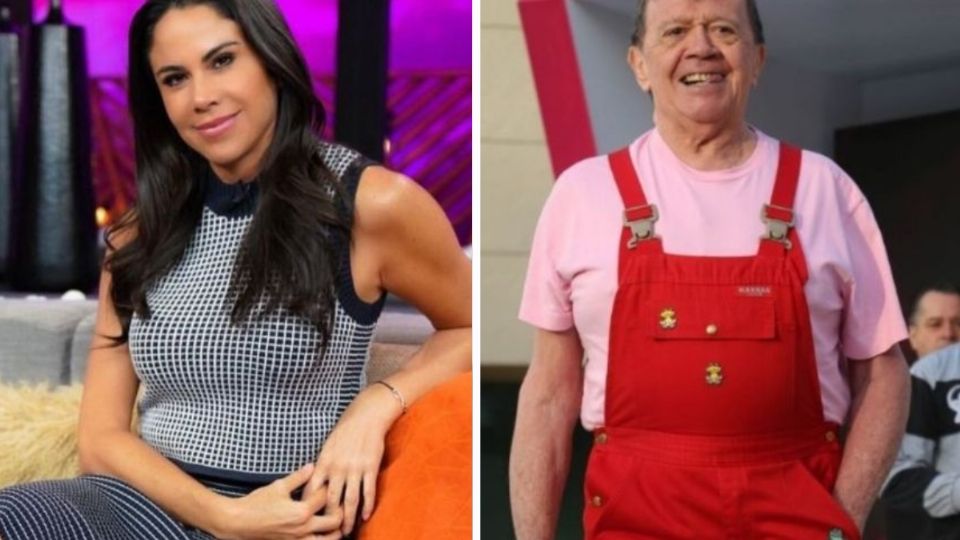 Paola Rojas se mostró muy incómoda con la actitud de Chabelo. Foto: Especial