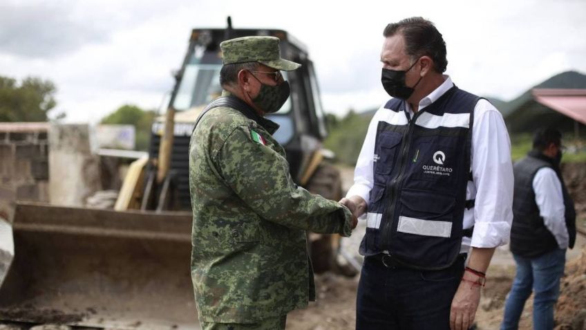 Mauricio Kuri agradece solidaridad del Ejército tras afectaciones por lluvias en Querétaro