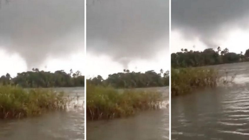 Graban impactantes imágenes de un TORNADO en Tabasco; causó daños | VIDEO