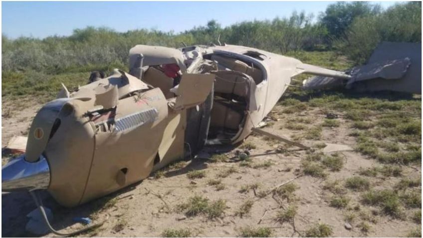 Avioneta se estrella en el municipio de Salinas Victoria, Nuevo León