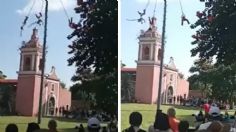 Escalofriante: volador de Papantla cae al vacío durante el festejo de Día de Muertos I VIDEO