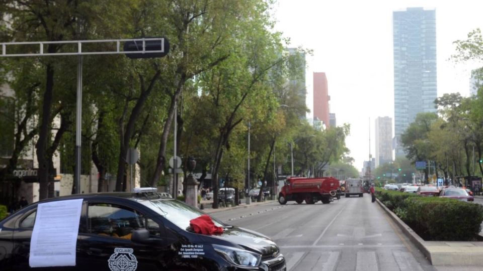 Paseo de la Reforma tiene afectaciones viales. Foto: Cuartoscuro