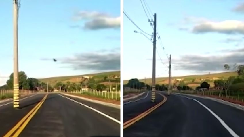 ¡No sólo en México! Inauguran autopista con postes de luz en medio de la vía en Brasil| VIDEO