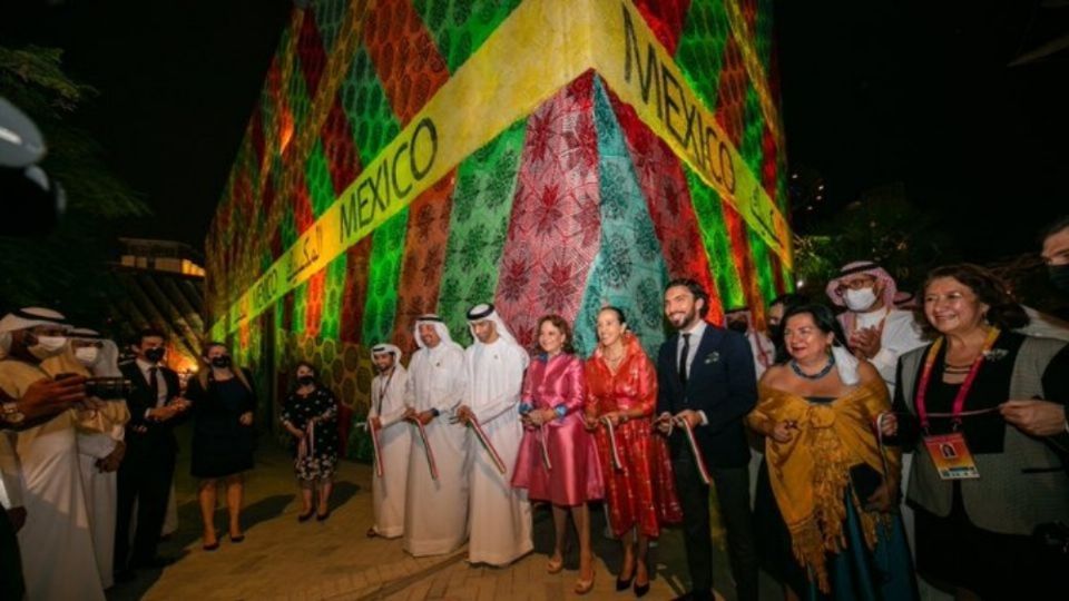 México tiene Expo Dubái 2020 el único pabellón en  con una fachada tejida a mano por mujeres mexicanas. Foto: Especial