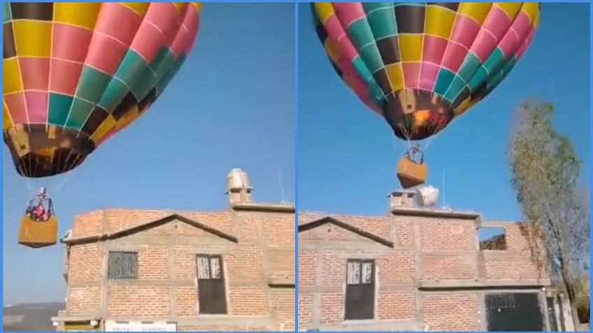 Festival del Globo: pasajeros de un globo chocan contra una casa en León | VIDEO