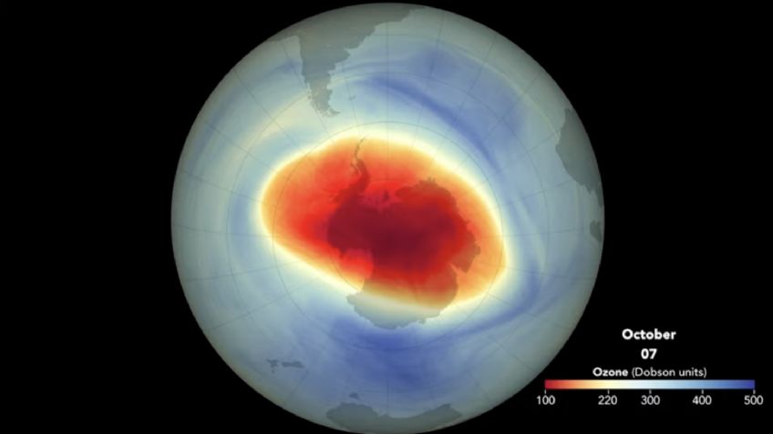 NASA revela impactante imagen del gigantesco agujero de ozono sobre la Antártida | VIDEO