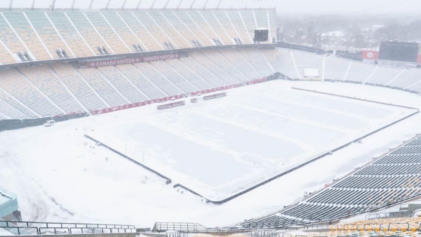 Bajo nieve y con fuertes heladas: Así luce la cancha del México vs Canadá; ¿se jugará el partido?