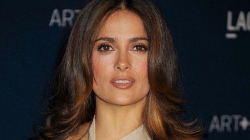 Salma Hayek se viste de azul y amarillo con lujoso look Balenciaga para apoyar a Ucrania