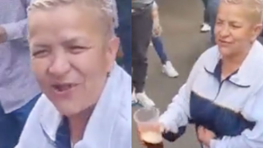 ¡Hasta el suelo! Abuelita se vuelve viral por beber cerveza y perrear en calles de Tepito