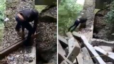 “Te va a jalar la muerte”, joven cae de puente en Veracruz: VIDEO FUERTE