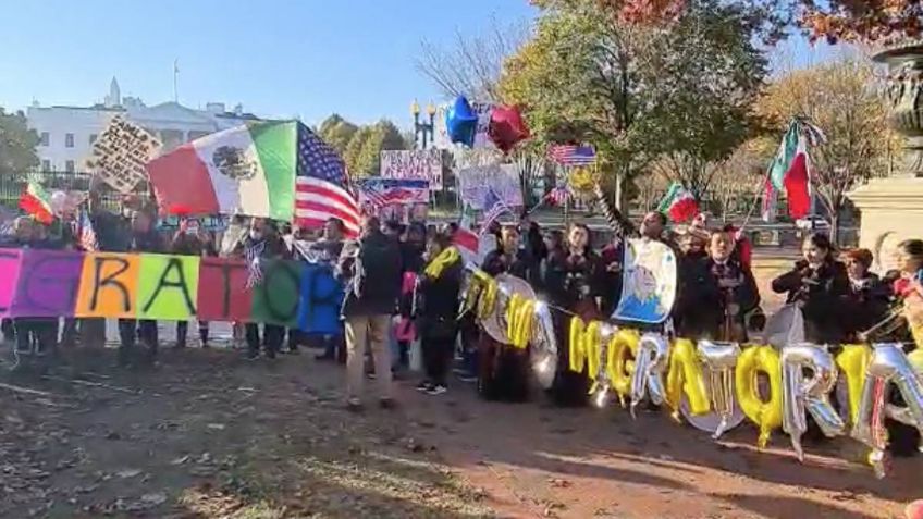 Paisanos reciben a AMLO con mariachis a las afueras de la Casa Blanca: VIDEO