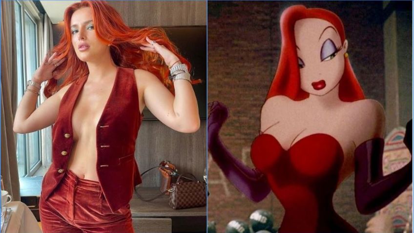 Bella Thorne roba suspiros con atuendo muy al estilo de Jessica Rabbit