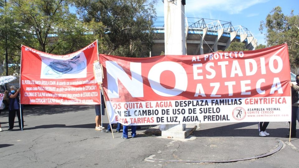 Vecinos se mostraron en contra del nuevo proyecto del Estadio Azteca (Foto: @radiozapote)