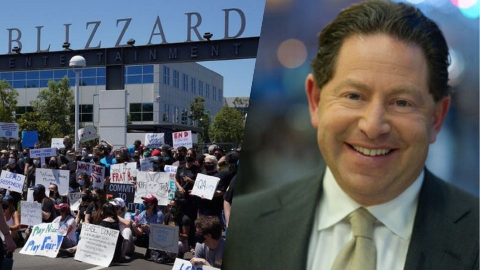 Empleados de Activision Blizzard llevan meses protestando en sus oficinas de California contra Bobby Kotick. Fotos: @TurokJr/Especial