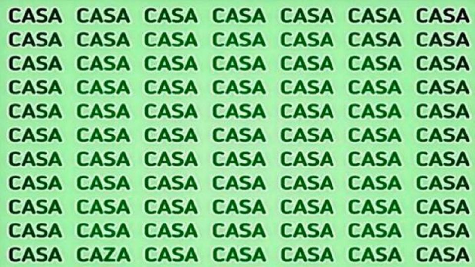 ¿Puedes encontrar la palabra caza en menos de 10 segundos? 
FOTO: Twitter