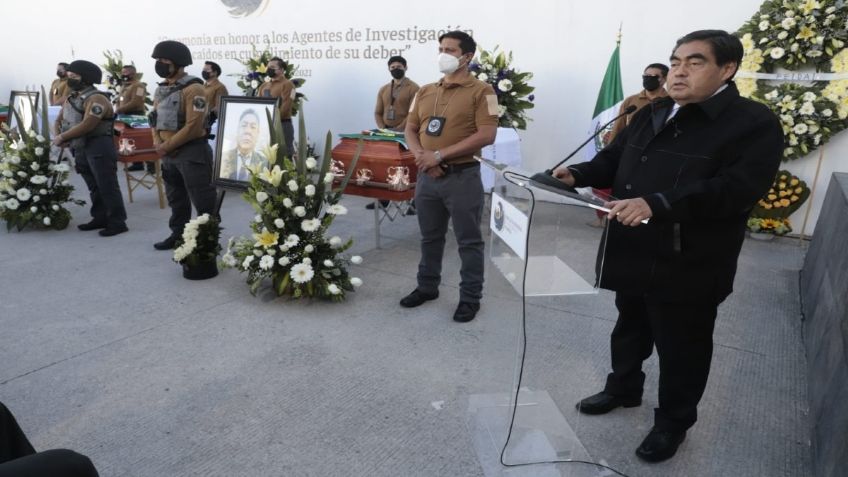 Miguel Barbosa promete cero impunidad en el homicidio de 3 agentes de la Fiscalía de Puebla