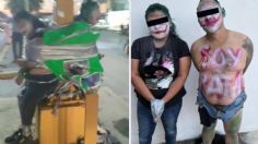 Batman llegó a Tamaulipas; pintan como el Joker a pareja de ladrones y los amarran a un poste