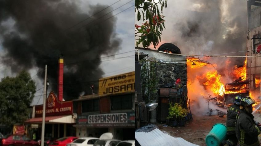 CDMX: Se registra incendio en un almacén de la alcaldía Coyoacán | VIDEOS