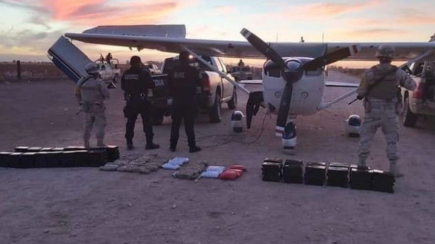 Golpe al narco: Sedena intercepta avioneta con 200 kilos de droga en Baja California