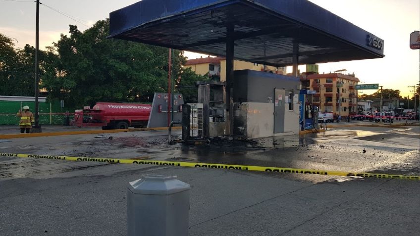 Explosión de gasolinera en Tabasco deja un herido con quemaduras graves