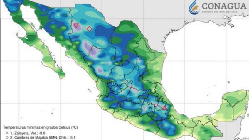 Tormenta Invernal y un Río Atmosférico ocasionarán bajas temperaturas: Estos son los estados que tendrán lluvias, vientos y nevadas