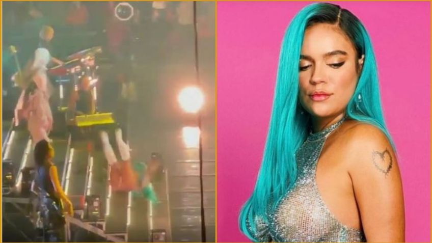 Karol G sufre terrible caída durante un concierto en Miami | VIDEO