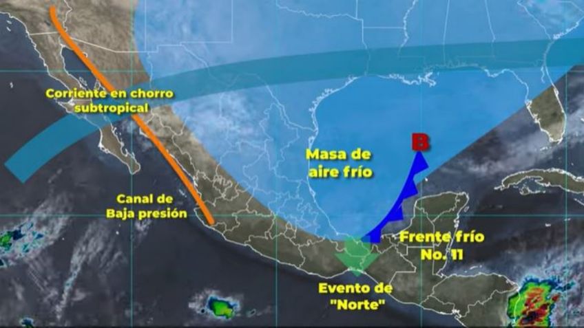 Frente Frío 11: Estos son los estados que tendrán fuertes lluvias, bajas temperaturas y heladas