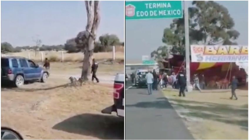 ¡A palazos y pedradas! Comerciantes se disputan lugar para venta de barbacoa en la México-Pachuca | VIDEO