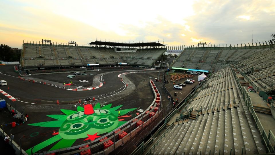 Imagen del montaje en la zona del Foro Sol. Foto: Twitter Mexico Grand Prix