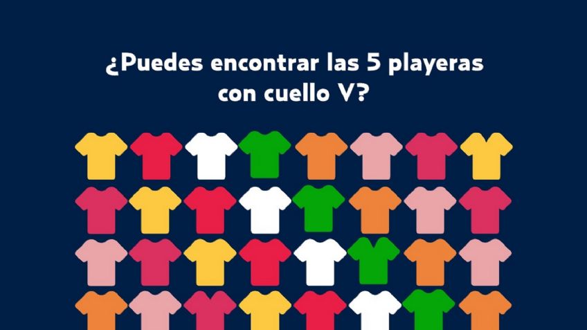 Reto visual: Encuentra las playeras con cuello "V" en 10 segundos; sólo 5% lo consigue