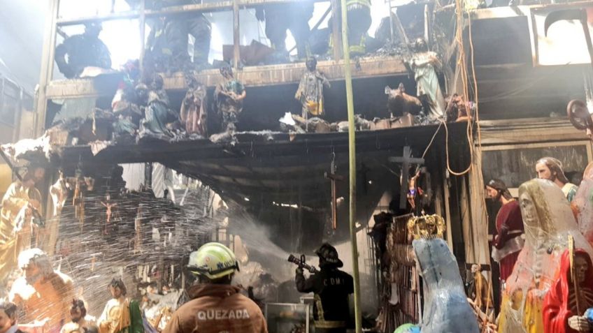 Incendio Mercado de Sonora: Imágenes religiosas y objetos de Santería destruidos; así quedó | FOTOS