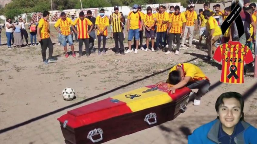 ¡Emotiva despedida! Llevan ataúd de joven a cancha de futbol para que atajara sus últimos penales