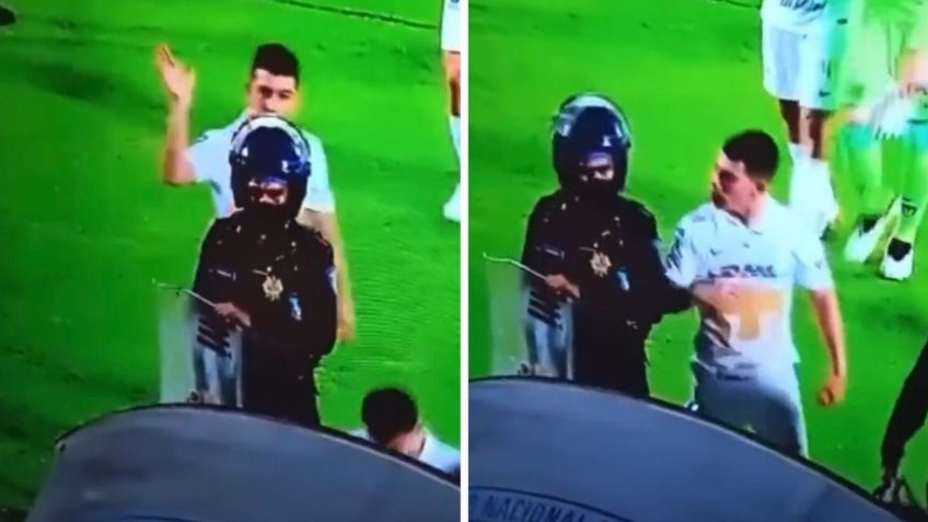 Erik Lira “zapea” a policía tras remontada de Pumas ante Cruz Azul: VIDEO