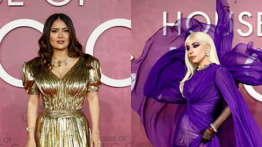 Así fue cómo Lady Gaga y Salma Hayek INTERACTUARON en la premier de "House of Gucci" | FOTOS