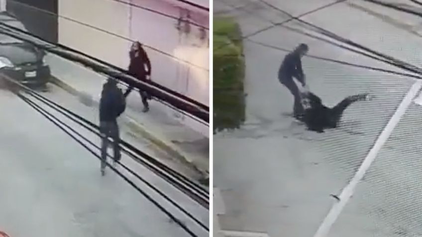 Asaltan a mujer en Coacalco y el ladrón la arrastra por la calle, los gritos alertan a los vecinos | VIDEO