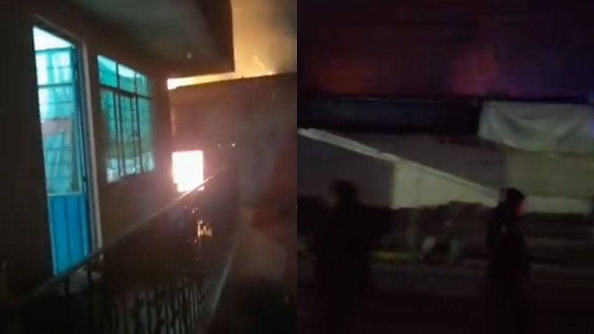 Edomex: Se registra fuerte incendio en bodega en Nezahualcóyotl