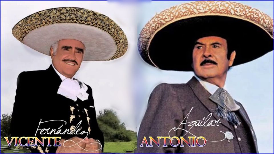 Vicente Fernández y Antonio Aguilar. Foto: Especial