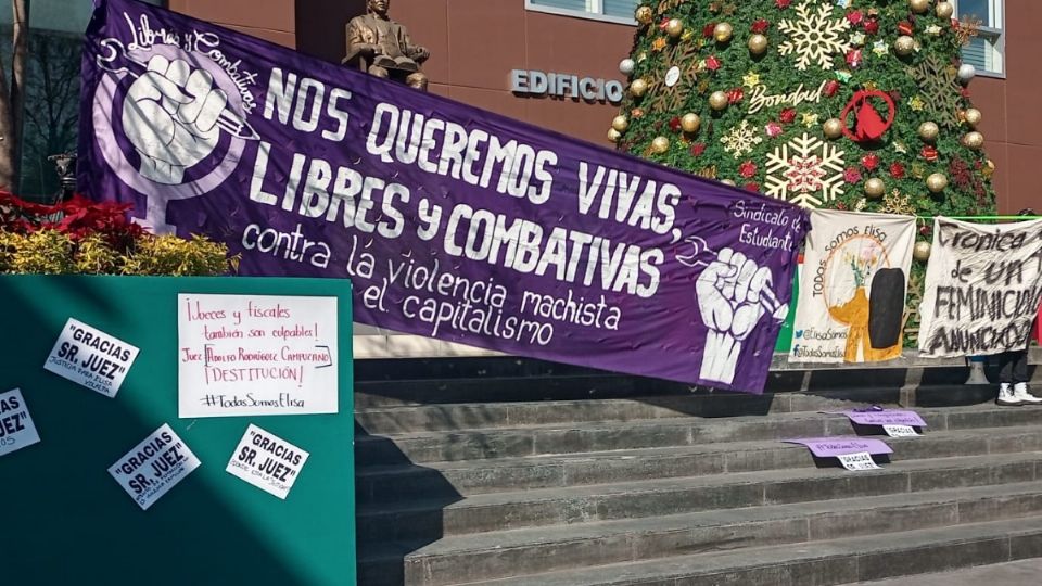 Manifestación del Colectivo Grupo de Acompañamiento 'Todas Somos Elisa'. Foto: Especial