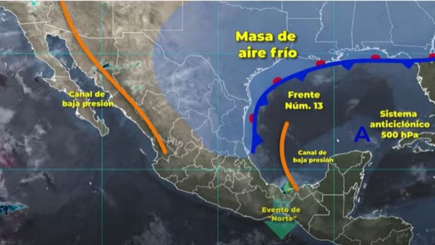 Frente Frío 13: Estos son los estados que tendrán fuertes lluvias, bajas temperaturas y heladas