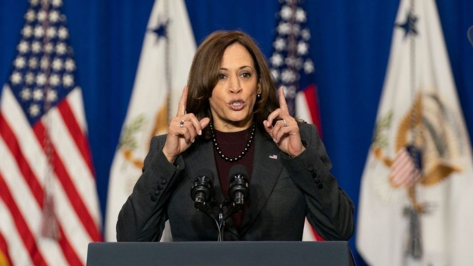 LABOR. Harris hizo el anuncio en una conferencia de prensa. Foto: AP